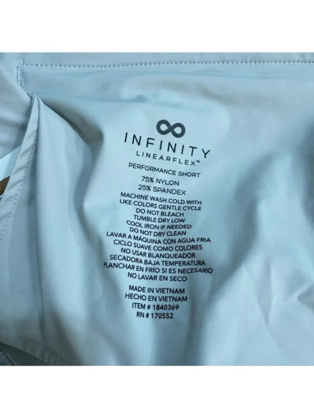 NWT Infinity LinearFlex Men's 40 Gray Performance Shorts With 4-Way Stretch